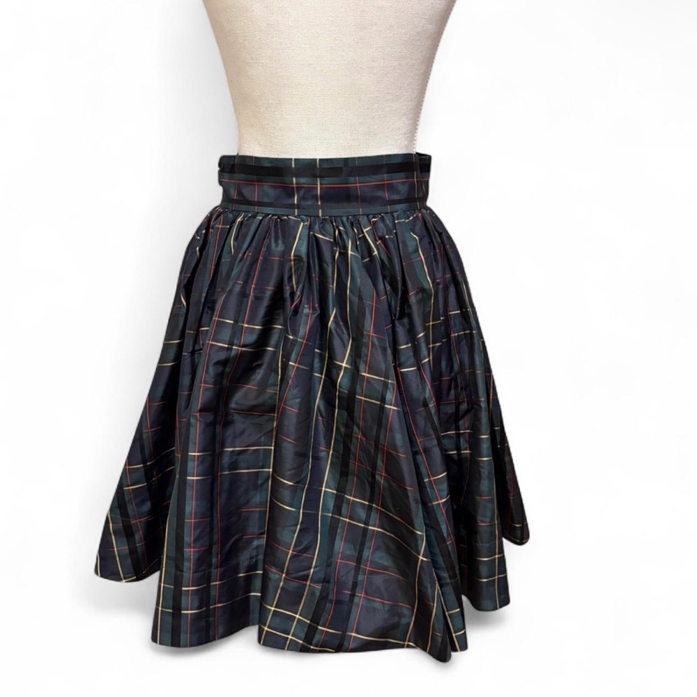 Rugby Ralph Lauren Dark Tartan Gathered Skirt Black & Green Plaid Size 4